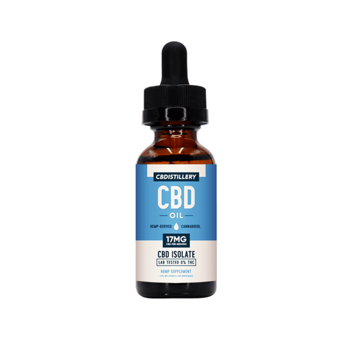 CBDistillery Pure 500mg CBD Oil Isolate THC-Free Tincture For Sale Discount