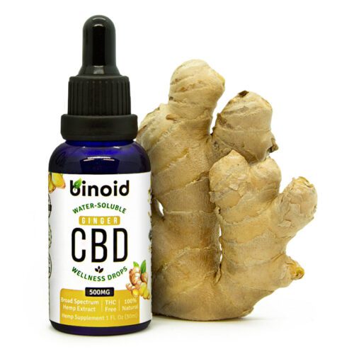 Binoid CBD Oil Nano Water Soluble Wellness Drops Flavored THC-Free Broad Spectrum Zero Ginger Flavor