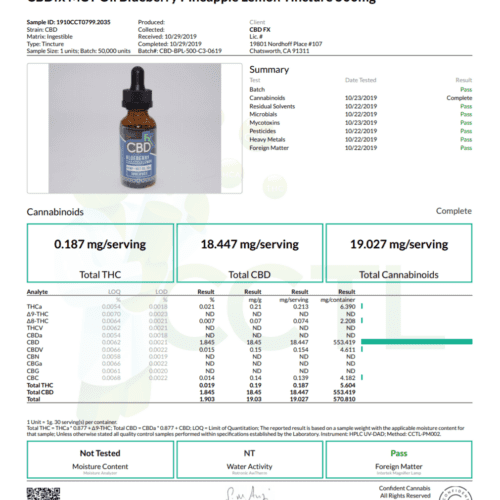 CBDfx Blueberry-Pineapple-Lemon CBD Oil Tincture