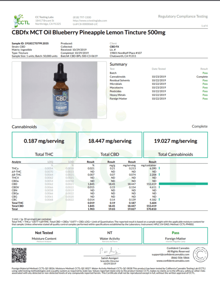 CBDfx Blueberry-Pineapple-Lemon CBD Oil Tincture