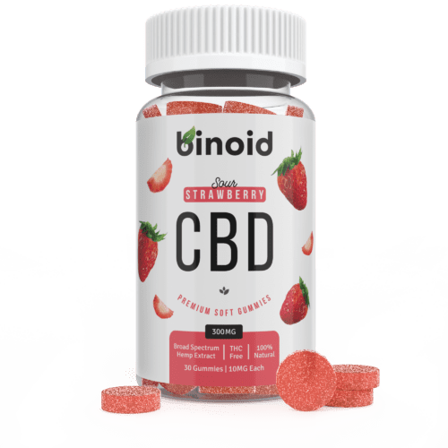 Binoid CBD Sour Strawberry Fruit Gummies 300mg Hemp Organic buy online