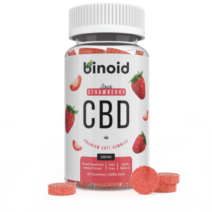 Binoid CBD Sour Strawberry Fruit Gummies 300mg Hemp Organic buy online