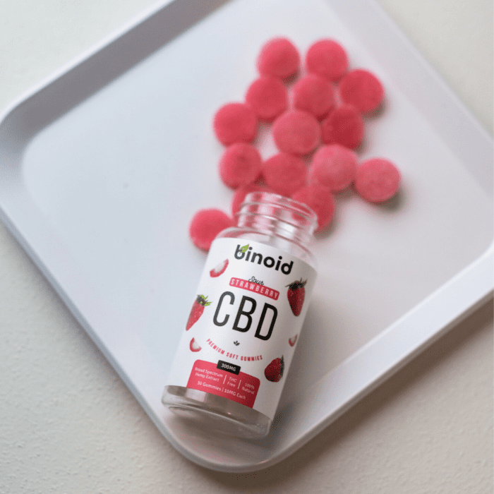 Binoid CBD Sour Strawberry Gummy 300mg Broad Spectrum