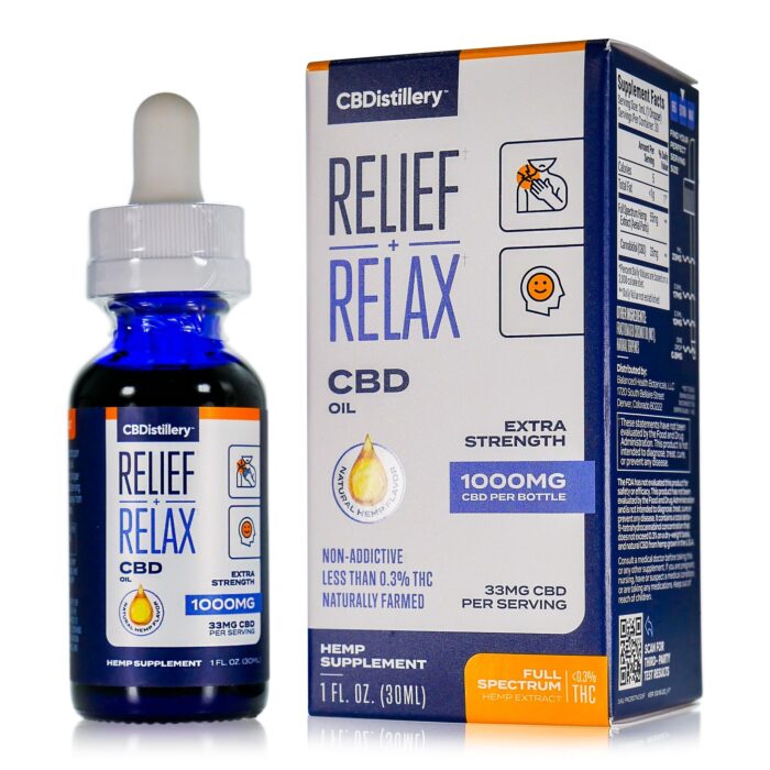 CBDistillery Relief and Relax CBD Oil 1000mg Extra Strength