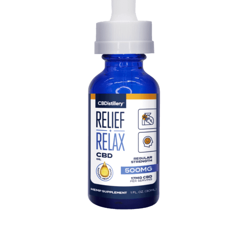 CBDistillery CBD Oil 500mg sale Bottle Relief and Relax  Regular Strength