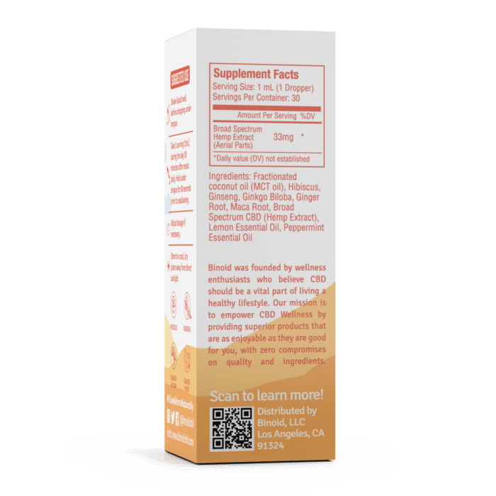 Binoid Calm Day Supplement Facts 1000mg