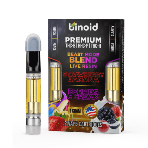 Live Resin Beast Mode Blend Vape Cart HHCP THCB THCH Indica Cartridge Strawberry Banana Berries Cream Dragon Buy online where to best place near me 1 gram how to 2 Pack Combo