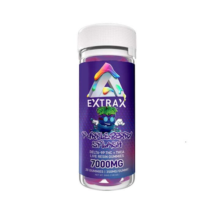 Delta Extrax Adios THCA Delta9P Gummies Purple Berry Splash 7000mg 350mg